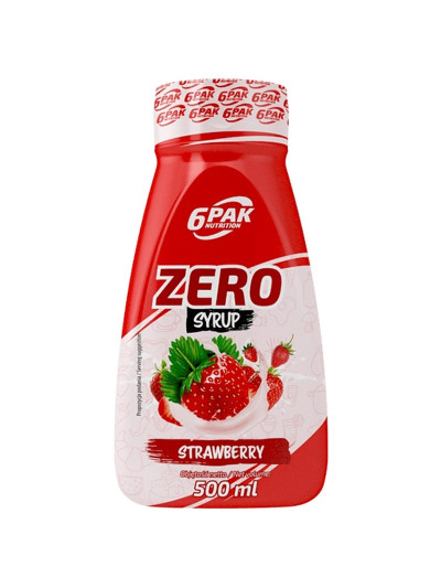 Syrop bez dodatku cukru 6PAK Syrop Zero kalorii 500ml Strawberry w sklepie Pakuj ZDROWIE Gdańsk Wrzeszcz