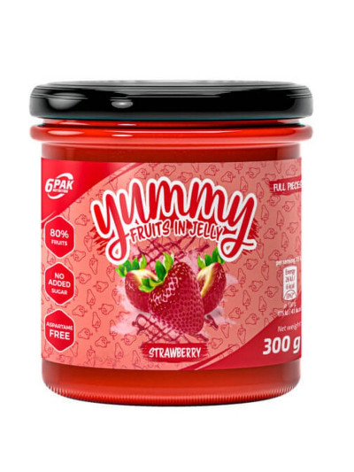 Dżem 6PAK Yummy Fruits in Jelly 300g Strawberry frużelina truskawkowa w sklepie Pakuj ZDROWIE Gdańsk Wrzeszcz