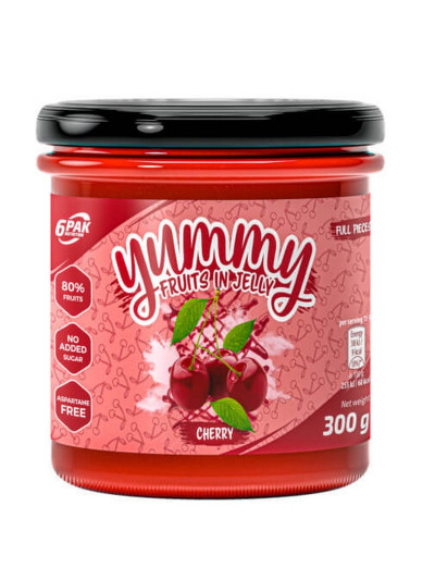 Dżem 6PAK Yummy Fruits in Jelly 300g cherry frużelina wiśnia w sklepie Pakuj ZDROWIE Gdańsk Wrzeszcz