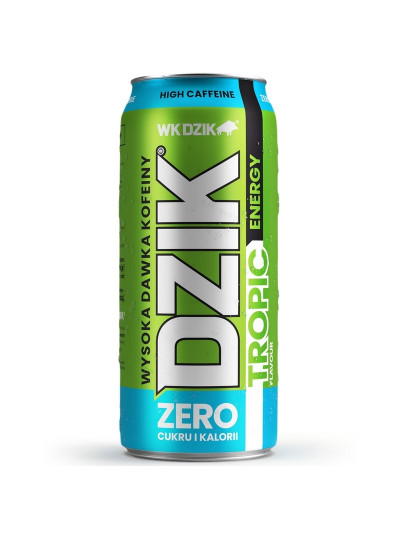 Napój energetyczny WK Dzik DZIK® Energy Zero kalorii 500ml tropikalny w sklepie Pakuj ZDROWIE Gdańsk Wrzeszcz