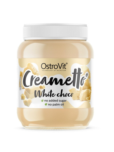 Naturalny krem OSTROVIT Creametto 350 g white choco o smaku białej czekolady w sklepie Pakuj ZDROWIE Gdańsk Wrzeszcz