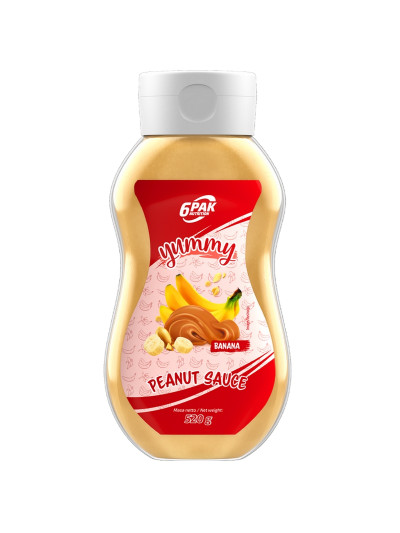 Półpłynny krem orzechowy 6PAK Yummy Peanut Sauce 520 g banana w sklepie Pakuj ZDROWIE Gdańsk Wrzeszcz