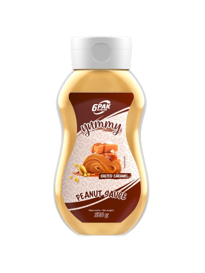Półpłynny krem orzechowy 6PAK Yummy Peanut Sauce 520 g słony karmel w sklepie Pakuj ZDROWIE Gdańsk Wrzeszcz