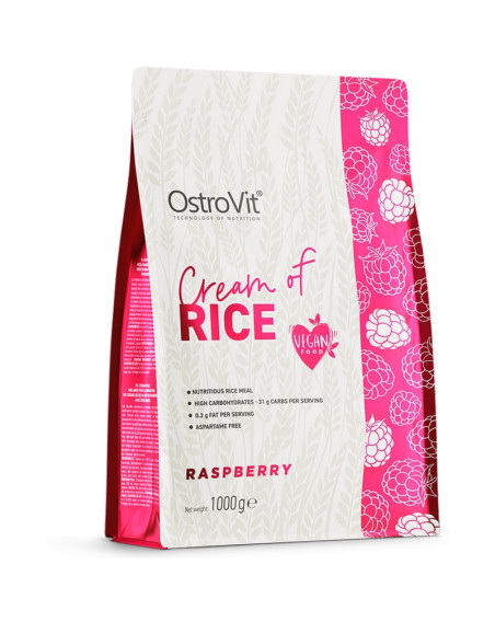 Kleik ryżowy OSTROVIT Cream of Rice 1000 g o smaku maliny w sklepie Pakuj ZDROWIE Gdańsk Wrzeszcz