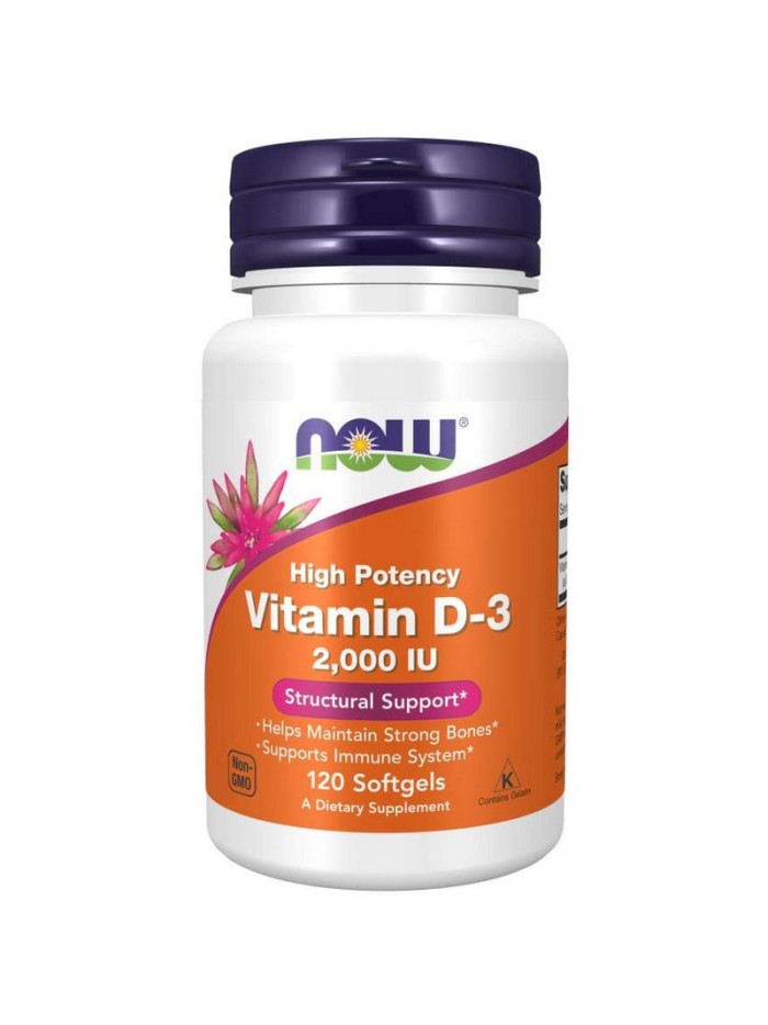 NOW Foods Vitamin D3 2000IU Softgel 120kaps - 1
